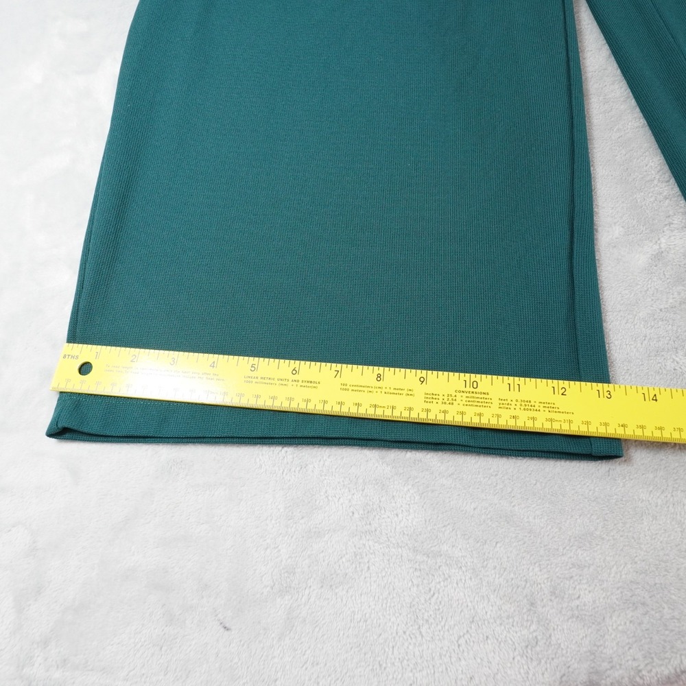 Halara Wide Leg High Waist Work Pants Womens XL Teal Green Waffle Stretch Casual - Picture 7 of 12
